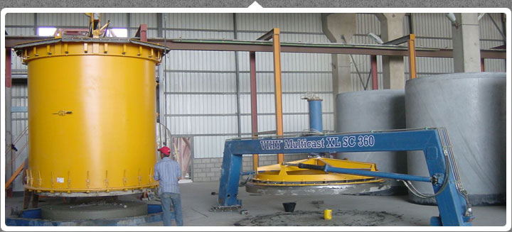 Manufacturer of VIHY Multicast 360 Machine for Producing Large Pipes and Manhole Production Systems.